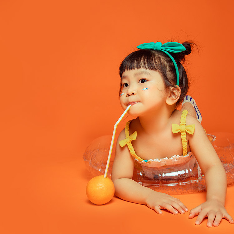 桔子冰茶_成都宝宝照儿童照