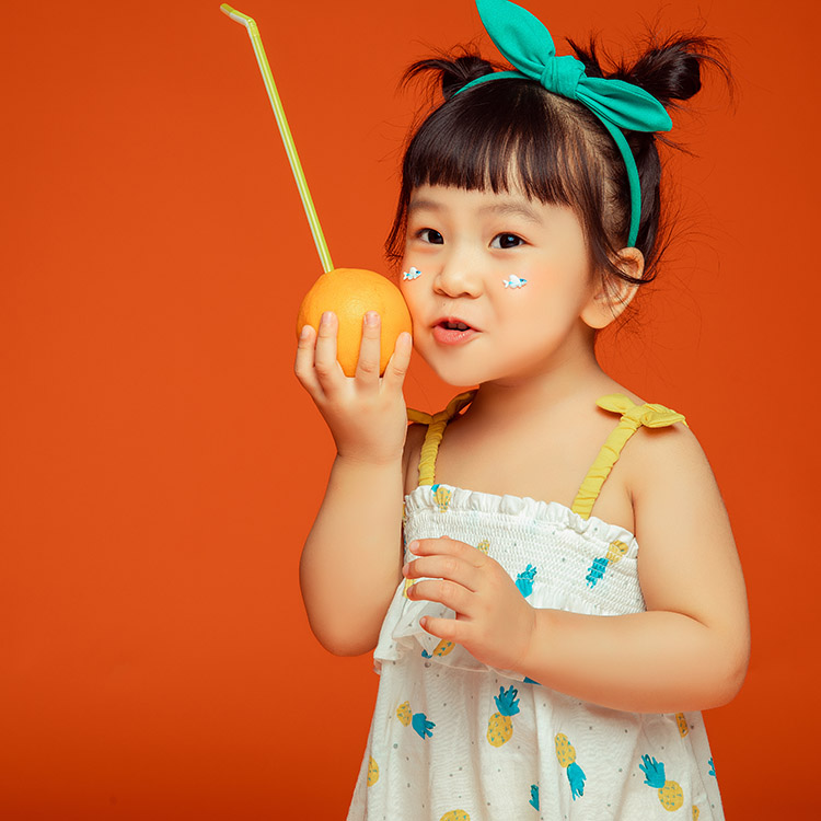 桔子冰茶_成都宝宝照儿童照